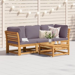 Maison exclusive - salon de jardin 3 pcs avec coussins bois massif d'acacia