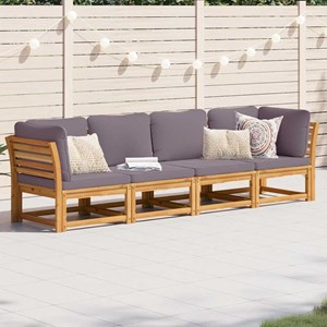 Maison exclusive - salon de jardin 4 pcs avec coussins bois d'acacia solide