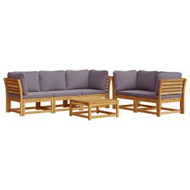 Maison exclusive - salon de jardin 6 pcs avec coussins bois d'acacia solide