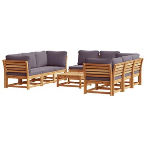 Maison exclusive - salon de jardin avec coussins 9 pcs bois massif d'acacia