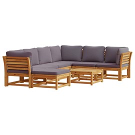 Maison exclusive - salon de jardin avec coussins 8 pcs bois massif d'acacia