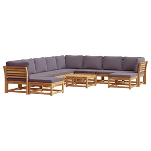 Maison exclusive - salon de jardin avec coussins 11 pcs bois massif d'acacia