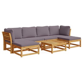 Maison exclusive - salon de jardin avec coussins 7 pcs bois massif d'acacia