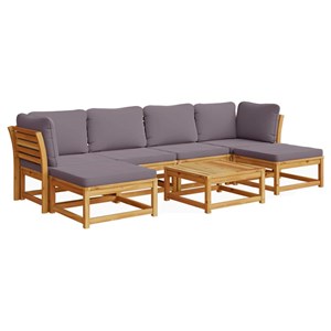 Maison exclusive - salon de jardin avec coussins 7 pcs bois massif d'acacia