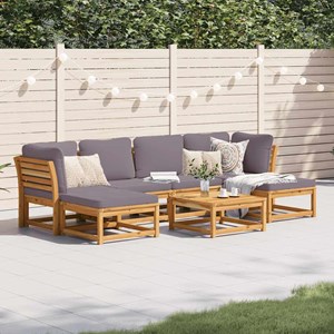 Maison exclusive - salon de jardin avec coussins 7 pcs bois massif d'acacia