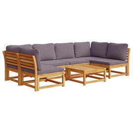 Maison exclusive - salon de jardin avec coussins 7 pcs bois massif d'acacia