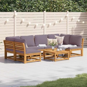 Maison exclusive - salon de jardin avec coussins 7 pcs bois massif d'acacia