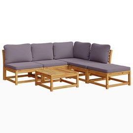 Maison exclusive - salon de jardin 6 pcs avec coussins bois d'acacia solide