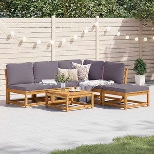 Maison exclusive - salon de jardin 6 pcs avec coussins bois d'acacia solide