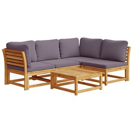 Maison exclusive - salon de jardin avec coussins 5 pcs bois d'acacia solide