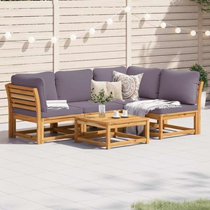 Maison exclusive - salon de jardin avec coussins 5 pcs bois d'acacia solide