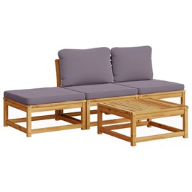 Maison exclusive - salon de jardin 4 pcs avec coussins bois d'acacia solide