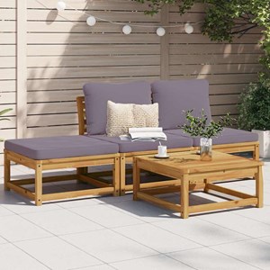 Maison exclusive - salon de jardin 4 pcs avec coussins bois d'acacia solide