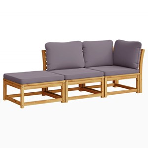 Maison exclusive - salon de jardin 3 pcs avec coussins bois massif d'acacia