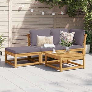 Maison exclusive - salon de jardin 3 pcs avec coussins bois massif d'acacia