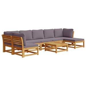 Maison exclusive - salon de jardin avec coussins 8 pcs bois massif d'acacia