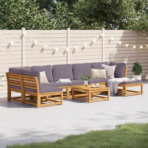 Maison exclusive - salon de jardin avec coussins 8 pcs bois massif d'acacia