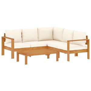 Maison exclusive - salon de jardin avec coussins 4 pcs bois d'acacia massif