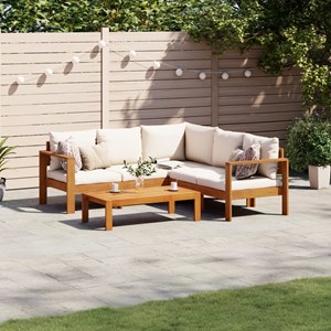 Maison exclusive - salon de jardin avec coussins 4 pcs bois d'acacia massif
