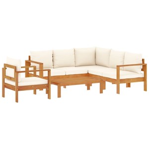 Maison exclusive - salon de jardin avec coussins 5 pcs bois d'acacia solide