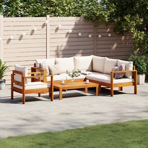 Maison exclusive - salon de jardin avec coussins 5 pcs bois d'acacia solide