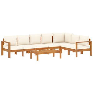 Maison exclusive - salon de jardin avec coussins 5 pcs bois d'acacia solide