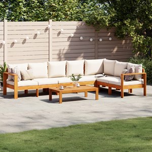Maison exclusive - salon de jardin avec coussins 5 pcs bois d'acacia solide
