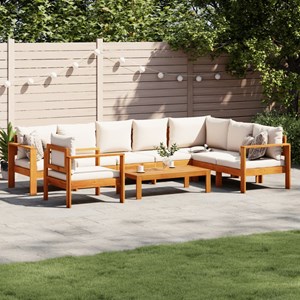 Maison exclusive - salon de jardin avec coussins 6 pcs bois d'acacia solide