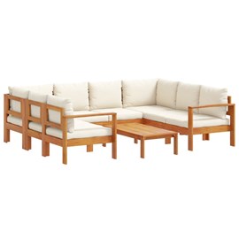 Maison exclusive - salon de jardin avec coussins 6 pcs bois d'acacia solide