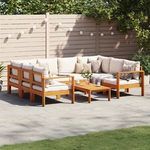 Maison exclusive - salon de jardin avec coussins 6 pcs bois d'acacia solide