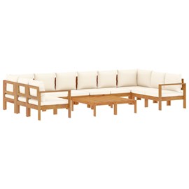 Maison exclusive - salon de jardin avec coussins 8 pcs bois massif d'acacia