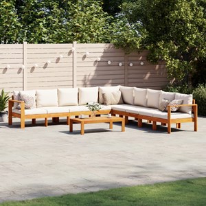 Maison exclusive - salon de jardin avec coussins 6 pcs bois d'acacia solide