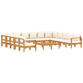 Maison exclusive - salon de jardin avec coussins 10 pcs bois d'acacia solide