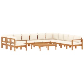 Maison exclusive - salon de jardin avec coussins 9 pcs bois massif d'acacia