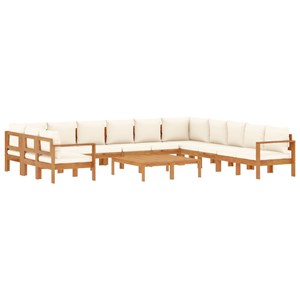 Maison exclusive - salon de jardin avec coussins 9 pcs bois massif d'acacia