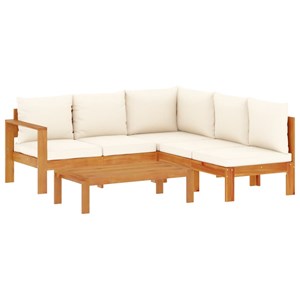 Maison exclusive - salon de jardin avec coussins 4 pcs bois d'acacia massif