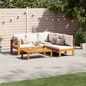 Maison exclusive - salon de jardin avec coussins 4 pcs bois d'acacia massif