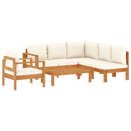Maison exclusive - salon de jardin avec coussins 5 pcs bois d'acacia solide