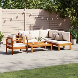 Maison exclusive - salon de jardin avec coussins 5 pcs bois d'acacia solide