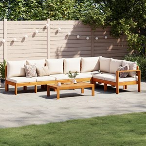 Maison exclusive - salon de jardin avec coussins 5 pcs bois d'acacia solide