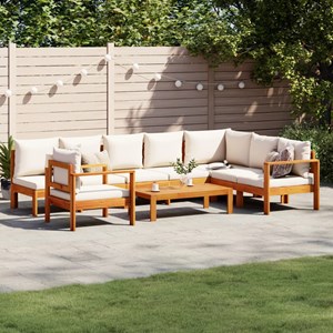 Maison exclusive - salon de jardin avec coussins 6 pcs bois d'acacia solide