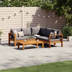 Maison exclusive - salon de jardin avec coussins 4 pcs bois d'acacia massif