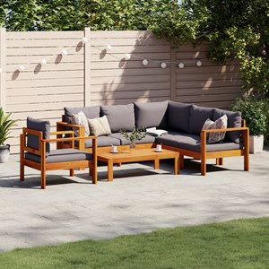 Maison exclusive - salon de jardin avec coussins 5 pcs bois d'acacia solide