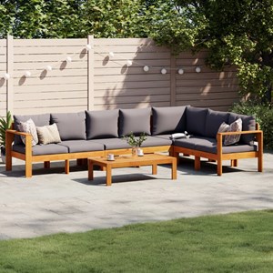 Maison exclusive - salon de jardin avec coussins 5 pcs bois d'acacia solide
