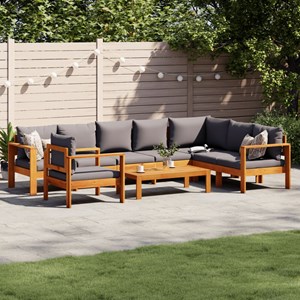 Maison exclusive - salon de jardin avec coussins 6 pcs bois d'acacia solide