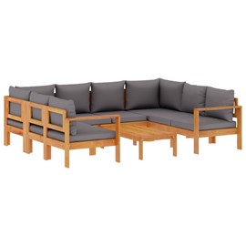 Maison exclusive - salon de jardin avec coussins 6 pcs bois d'acacia solide