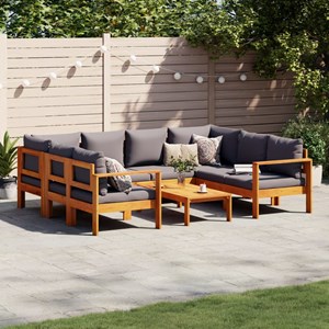 Maison exclusive - salon de jardin avec coussins 6 pcs bois d'acacia solide