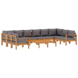 Maison exclusive - salon de jardin avec coussins 8 pcs bois massif d'acacia