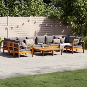 Maison exclusive - salon de jardin avec coussins 8 pcs bois massif d'acacia