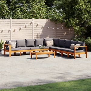 Maison exclusive - salon de jardin avec coussins 6 pcs bois d'acacia solide